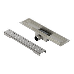 Лоток душевой Ore с гидрозатвором 400х65 мм d40 мм решетка из нержавеющей стали (Drain H4) - фото 5