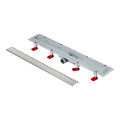 Лоток душевой АНИ пласт Бимс с сухим затвором 62х650 мм d40 мм решетка из нержавеющей стали (TLQ1465G) - фото 5