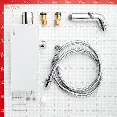 Смеситель с гигиеническим душем термостатический Lemark Solo хром/белый (LM7169CW) - фото 2