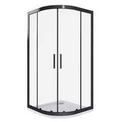Изображение товара Душевой уголок Good Door Cofe черный 80х80х190 см четверть круга стекло прозрачное 5 мм (КФ00001)