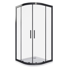 Изображение товара Душевой уголок Good Door Cofe черный 90х90х190 см четверть круга стекло прозрачное 5 мм (КФ00002)