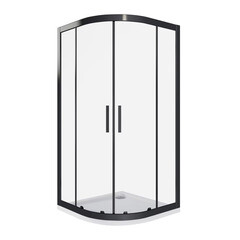 Изображение товара Душевой уголок Good Door Cofe черный 100х100х190 см четверть круга стекло прозрачное 5 мм (КФ00003)