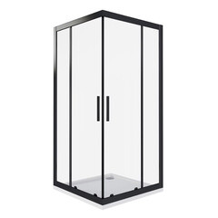 Изображение товара Душевой уголок Good Door Cofe черный 90х90х190 см квадрат стекло прозрачное 5 мм (КФ00006)