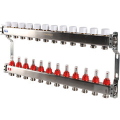 Коллекторная группа с расходомерами Rommer 1 ВР(г) х 12 выходов 3/4 НР(ш) ЕК х 1 ВР(г) - фото 2