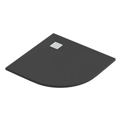 Поддон Good Door Strong литьевой мрамор 100х100х3 см четверть круга черный низкий (ЛП00449) - фото 1