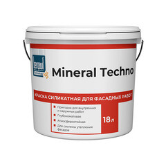 Изображение товара Краска фасадная Bergauf Mineral Techno силикатная база А белая 18 л