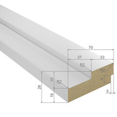 Стойка коробки Палитра/Сафари/Норд 70х26х2060 мм финишпленка белая (1 шт.) - фото 2