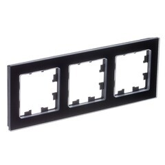Рамка Systeme Electric AtlasDesign Nature трехместная черная (ATN361003) - фото 2