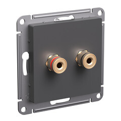 Розетка аудио Systeme Electric AtlasDesign встраиваемая базальт (ATN001487) - фото 2