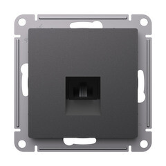 Розетка телефонная Systeme Electric AtlasDesign встраиваемая базальт RJ11 (ATN001481) - фото 1