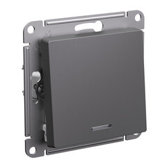 Переключатель Systeme Electric AtlasDesign одноклавишный встраиваемый базальт с подсветкой (ATN001463) - фото 1