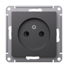 Розетка Systeme Electric AtlasDesign встраиваемая базальт со шторками (ATN001449) - фото 2