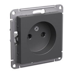 Розетка Systeme Electric AtlasDesign встраиваемая базальт со шторками (ATN001449) - фото 1