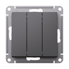 Выключатель Systeme Electric AtlasDesign трехклавишный встраиваемый базальт (ATN001431) - фото 2