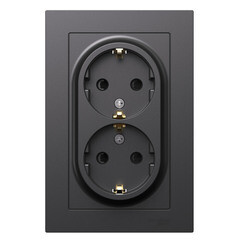 Розетка Systeme Electric AtlasDesign встраиваемая базальт со шторками (ATN001426) - фото 2