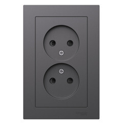 Розетка Systeme Electric AtlasDesign встраиваемая базальт со шторками (ATN001422) - фото 2