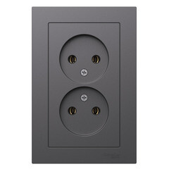 Розетка Systeme Electric AtlasDesign встраиваемая базальт (ATN001420) - фото 1