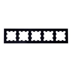 Рамка Systeme Electric AtlasDesign Nature пятиместная черная (ATN361005) - фото 2