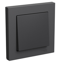 Выключатель Systeme Electric AtlasDesign одноклавишный встраиваемый базальт (ATN001412) - фото 1