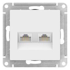 Розетка компьютерная Systeme Electric AtlasDesign встраиваемая лотос 2хRJ45 (ATN001385)