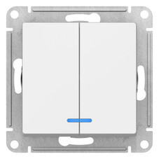 Выключатель Systeme Electric AtlasDesign двухклавишный встраиваемый лотос с подсветкой (ATN001353)