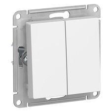 Выключатель Systeme Electric AtlasDesign двухклавишный встраиваемый лотос (ATN001351)