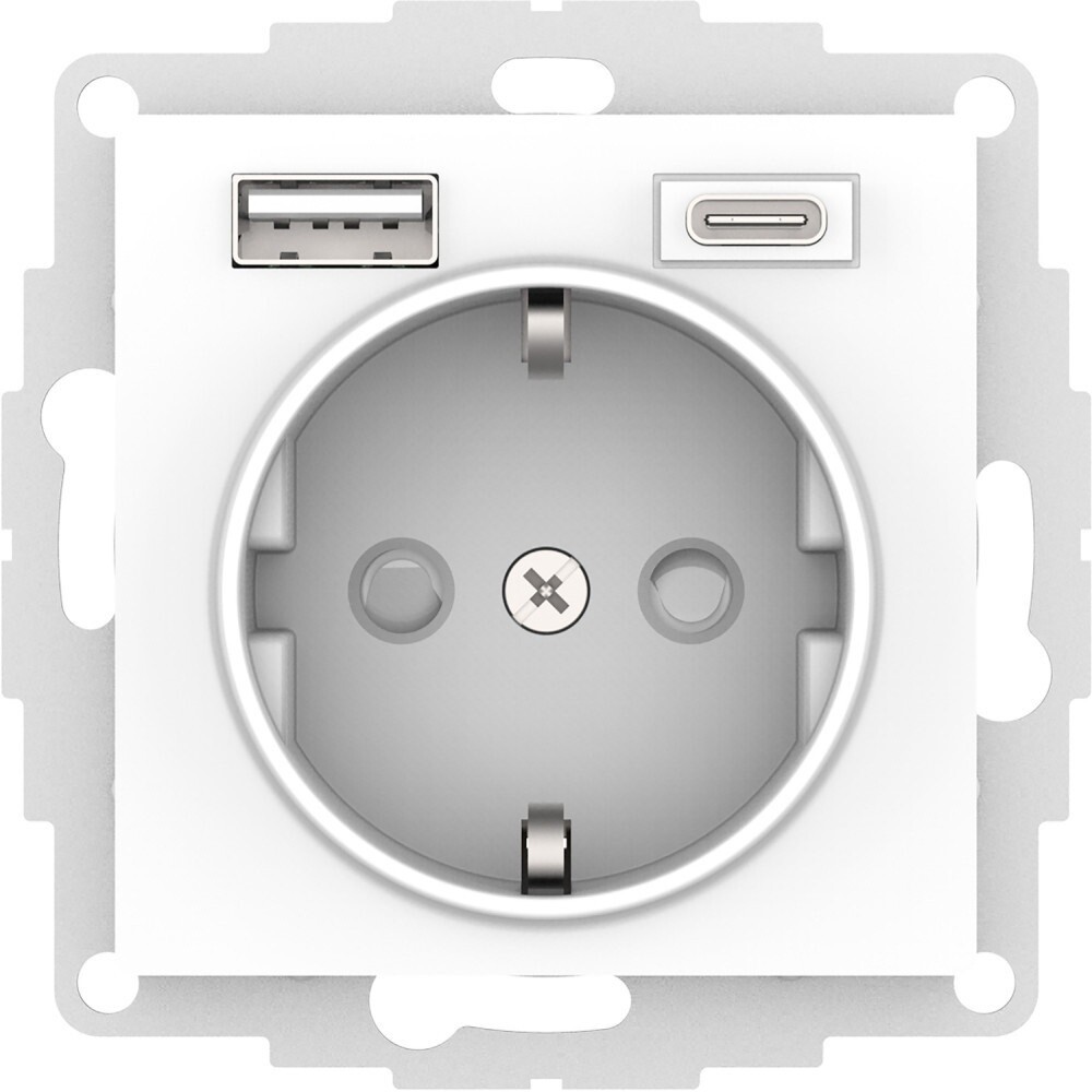 

Розетка USB Systeme Electric AtlasDesign встраиваемая лотос USB-A/ Type-C (ATN001332), Белый