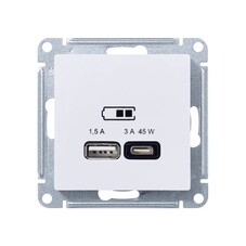 Розетка USB Systeme Electric AtlasDesign встраиваемая лотос USB-A/ Type-C (ATN001329)