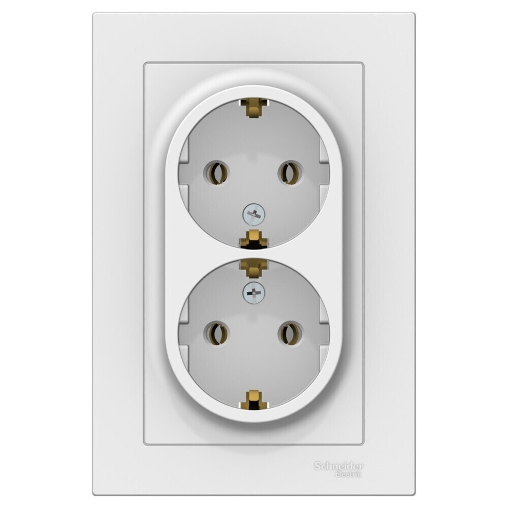 Изображение товара Встраиваемая двойная розетка Systeme Electric AtlasDesign с заземлением лотос
