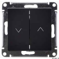Выключатель жалюзи Systeme Electric AtlasDesign двухклавишный встраиваемый базальт (ATN001419)