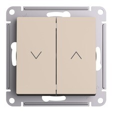 Выключатель жалюзи Systeme Electric AtlasDesign двухклавишный встраиваемый песочный (ATN001219)