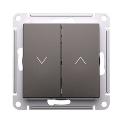 Изображение товара Выключатель жалюзи Systeme Electric AtlasDesign двухклавишный встраиваемый мокко (ATN000619)