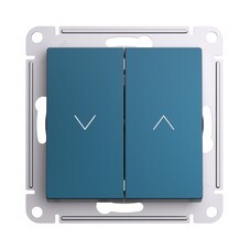 Выключатель жалюзи Systeme Electric AtlasDesign двухклавишный встраиваемый изумруд (ATN000819)
