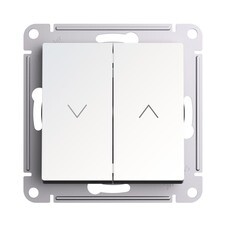 Выключатель жалюзи Systeme Electric AtlasDesign двухклавишный встраиваемый жемчуг (ATN000419)