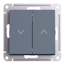 Выключатель жалюзи Systeme Electric AtlasDesign двухклавишный встраиваемый грифель (ATN000719)