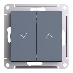 Изображение товара Выключатель жалюзи Systeme Electric AtlasDesign двухклавишный встраиваемый грифель (ATN000719)