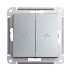 Изображение товара Выключатель жалюзи Systeme Electric AtlasDesign двухклавишный встраиваемый алюминий (ATN000319)