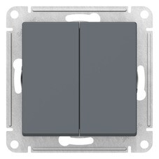 Выключатель Systeme Electric AtlasDesign двухклавишный встраиваемый грифель с самовозвратом (ATN000717)