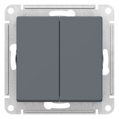 Выключатель Systeme Electric AtlasDesign двухклавишный встраиваемый грифель с самовозвратом (ATN000717)