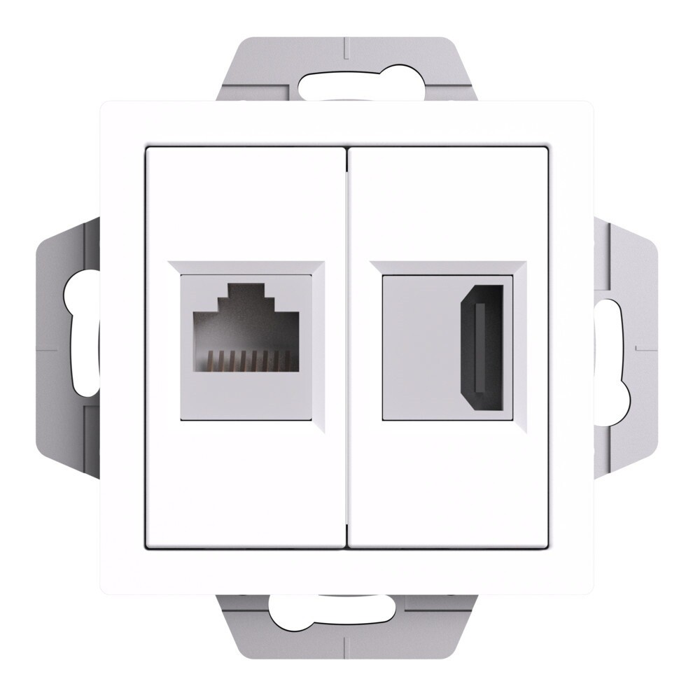

Розетка компьютерная Systeme Electric AtlasDesign встраиваемая белая HDMI/ RJ45 (ATN000182), Белый