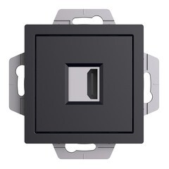 Изображение товара Розетка HDMI Systeme Electric AtlasDesign встраиваемая карбон (ATN001080)