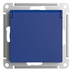 Изображение товара Розетка Systeme Electric AtlasDesign встраиваемая аквамарин со шторками с крышкой (ATN001146)