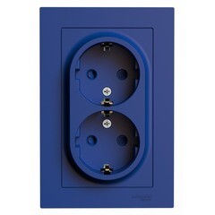 Изображение товара Розетка Systeme Electric AtlasDesign встраиваемая аквамарин со шторками (ATN001126)