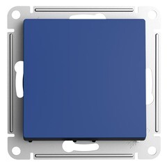 Изображение товара Выключатель Systeme Electric AtlasDesign одноклавишный встраиваемый аквамарин с самовозвратом (ATN001115)
