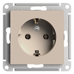 Изображение товара Розетка Systeme Electric AtlasDesign встраиваемая песочная (ATN001243)
