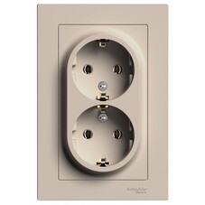 Розетка Systeme Electric AtlasDesign встраиваемая песочная (ATN001224)