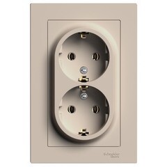 Изображение товара Розетка Systeme Electric AtlasDesign встраиваемая песочная (ATN001224)