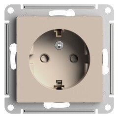 Розетка Systeme Electric AtlasDesign встраиваемая песочная со шторками (ATN001245)