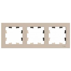 Рамка Systeme Electric AtlasDesign трехместная песочная (ATN001203)