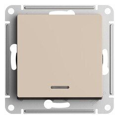 Изображение товара Выключатель Systeme Electric AtlasDesign одноклавишный встраиваемый песочный с подсветкой (ATN001213)